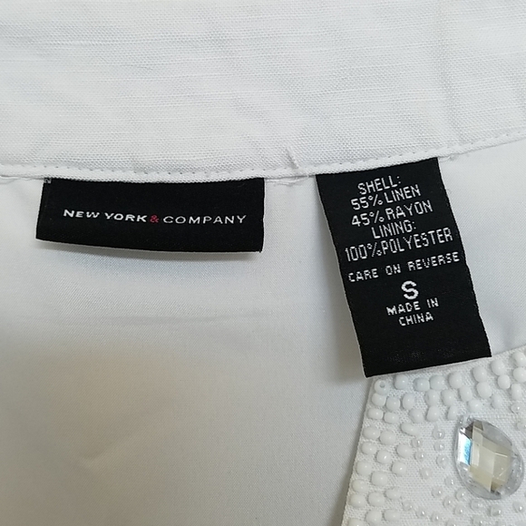 NY & Co White Beaded Sleeveless Sundress - Picture 5 of 6